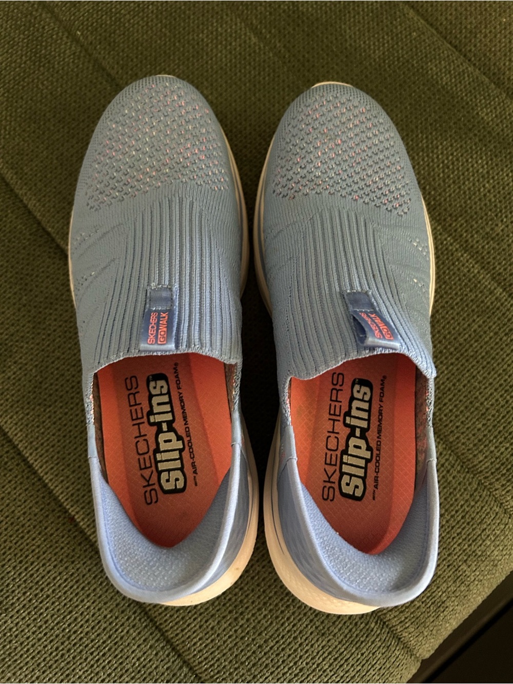 Skechers Slip-ins Women’s Light Blue Knit Sneakers - Picture 4 of 7